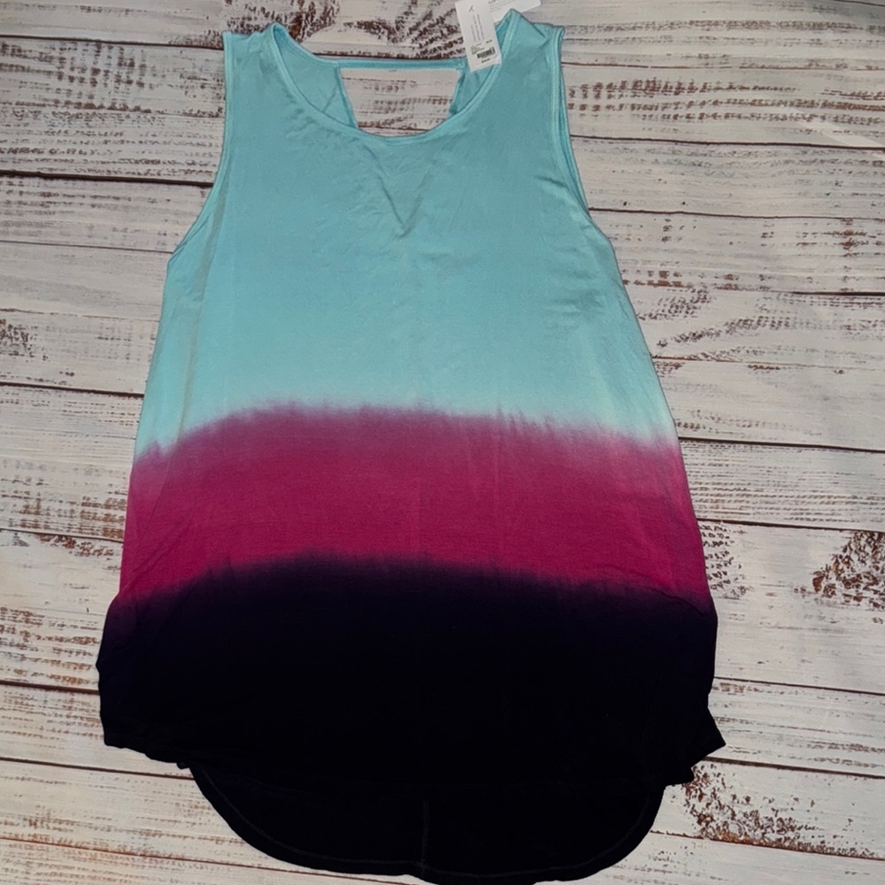 Women's LIVI Sleeveless Cutout Back Ombre Top - Blue and Purple!